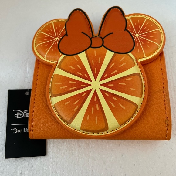 Disney x Our Universe Minnie Mouse Citrus Orange Card Holder Wallet - Picture 2 of 6